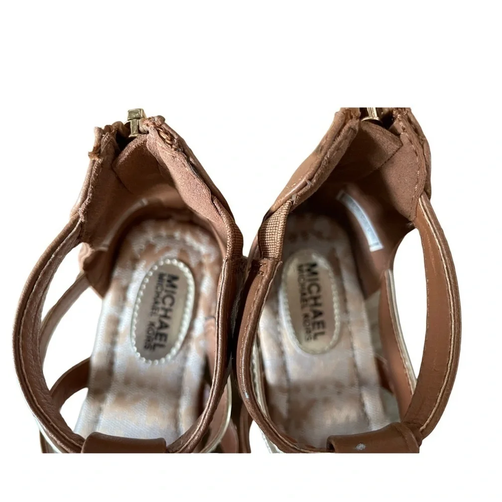 Michael Kors Brown and Gold Jamie Sandal Size 12